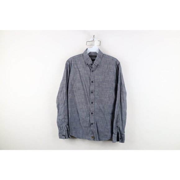 Banana Republic Mens Small Untucked Slim Fit Chambray Collared Button Down Shirt - Picture 1 of 13
